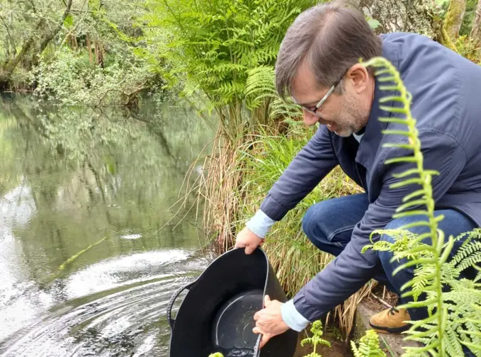 Cerca de 25 mil pequenas trutas foram libertadas no rio Âncora